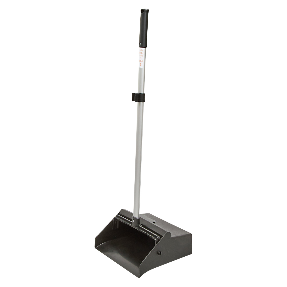 Lobby Dust Pan 10.75X11.75 IN 40IN Black Silver Plastic Aluminum With Clip Swivel Head 1/Each